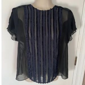 3.1 Philip Lim Navy Short Sleeve Blouse
